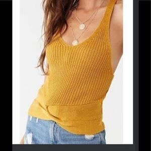 crochet yellow mustard top